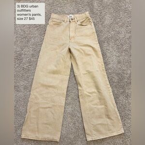 BDG Tan Flare Wide-Leg Jeans